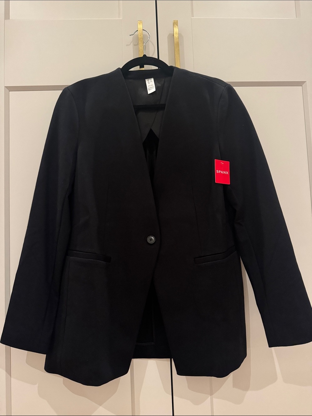 SPANX Black Single-Button Open-Neck Blazer